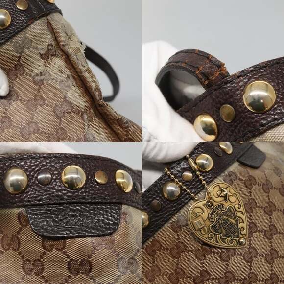 GUCCI GG Crystal Tote Bag Coated Canvas Beige Gold - Picture 11 of 13